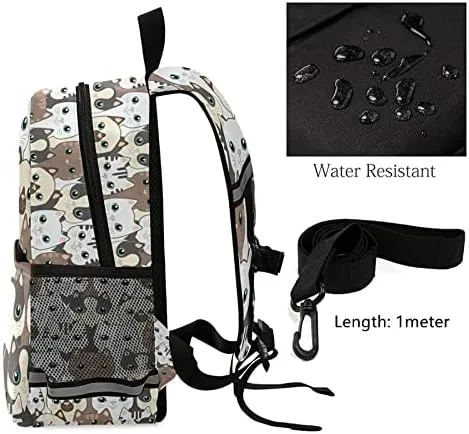 QUGRL Cute Cats Toddler Backpack Kitten Kids Backpack for Baby Boys Girls Childish Kindergarten Schoolbag Preschool Nursery Travel Bag with Safety Leash Harness 3-8 Years