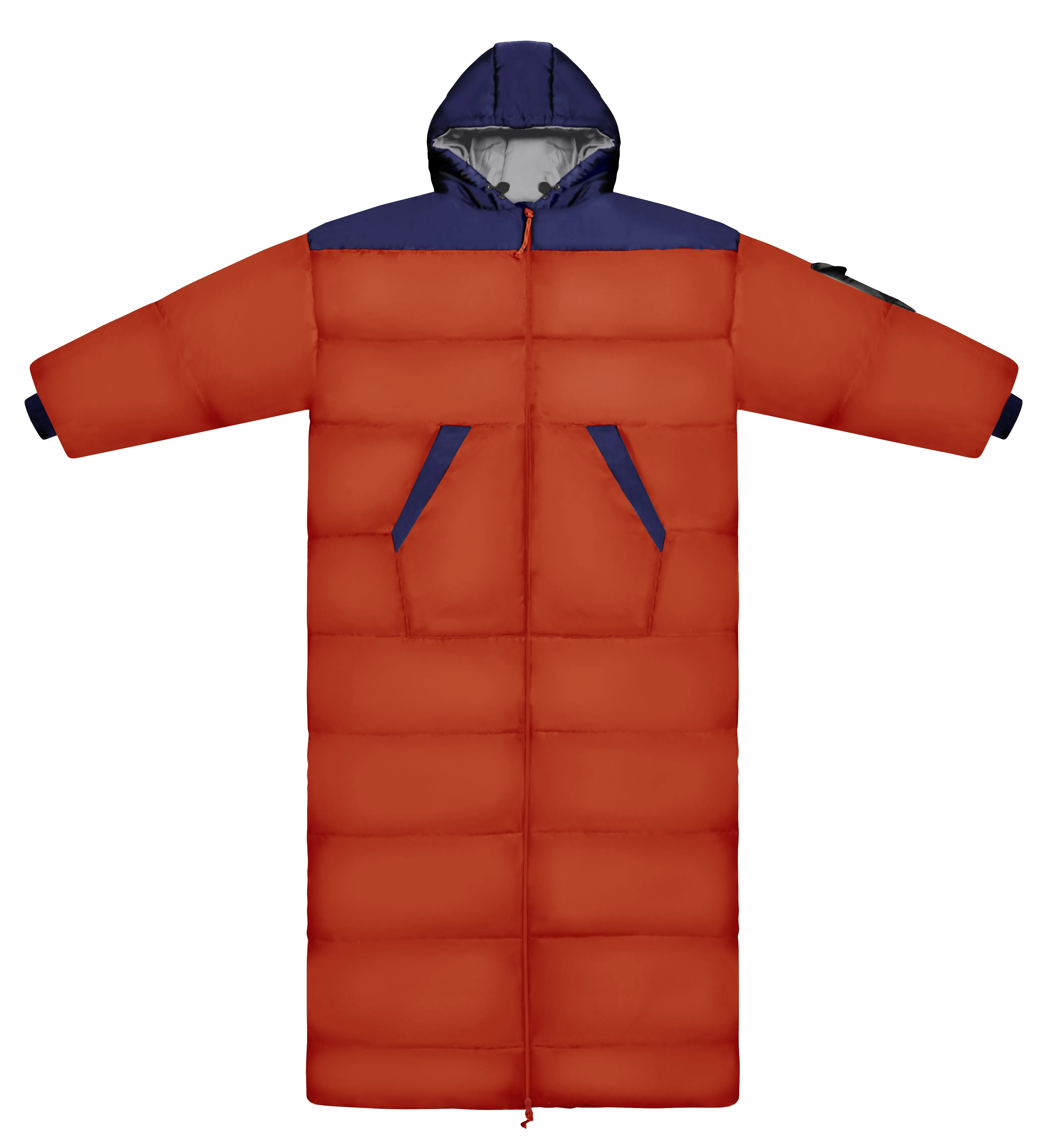 Red and Navy Long Sleeve Sleeping Bag Jacket L-XXL