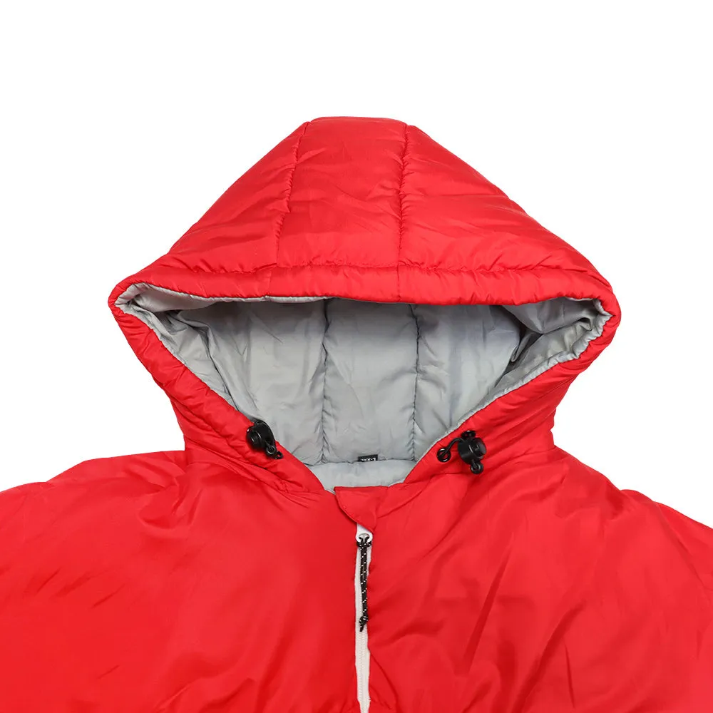 Red Long Sleeve Sleeping Bag Jacket L-XXL
