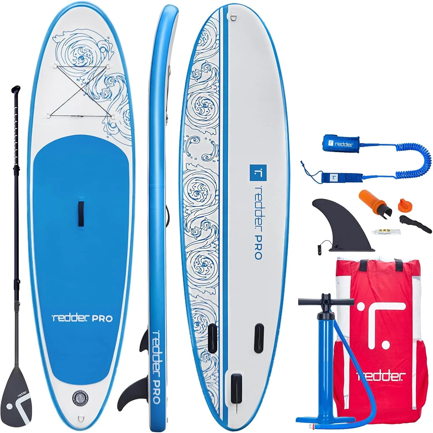 redder Stand Up Paddle Board Inflatable SUP Board for Kids and Adult Stand Up Paddling Board with Leash, Paddle, Backpack, Pump, Repair Kit, Non-Slip Deck Kayak Surfing Fishing SUP Board