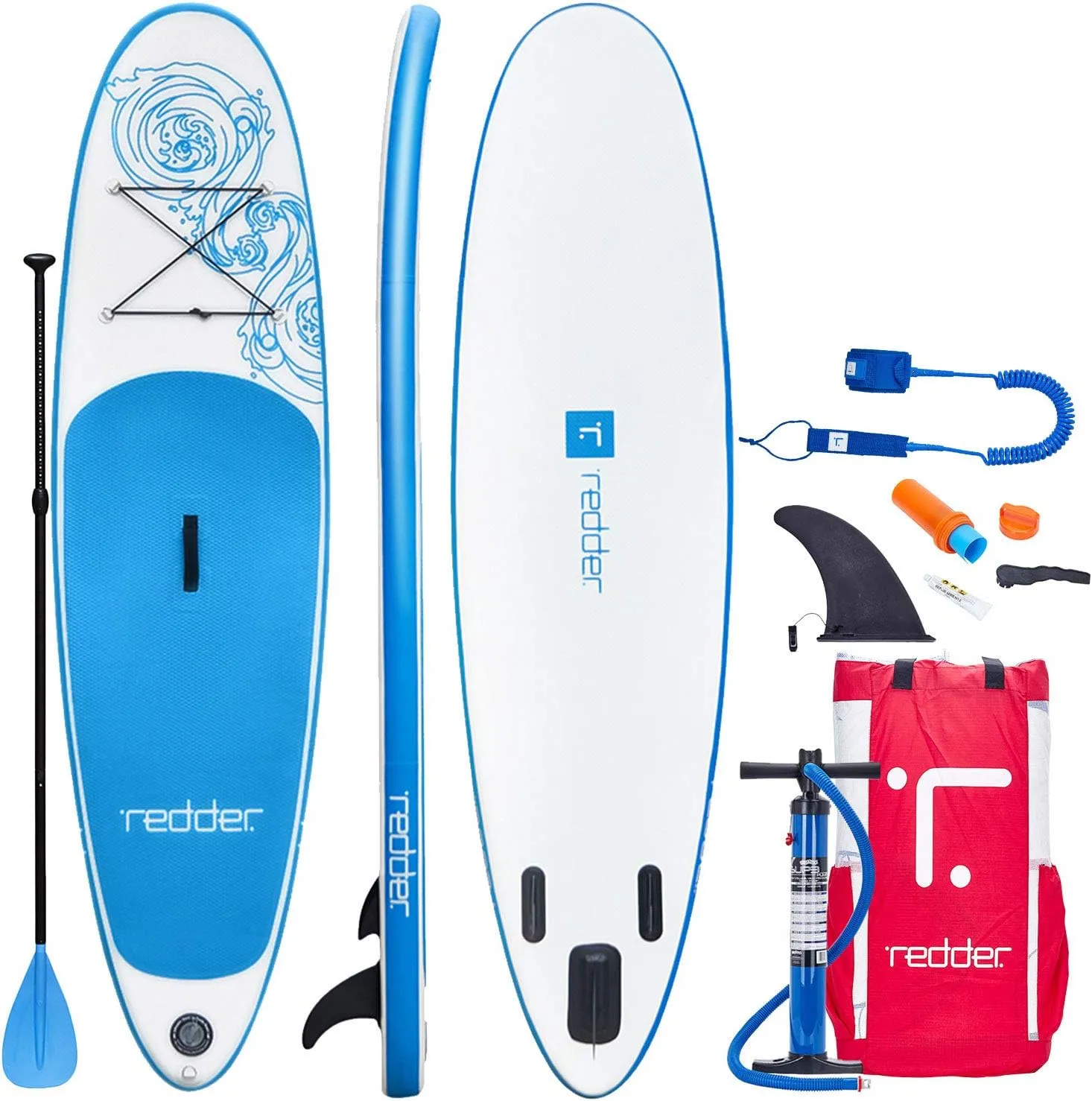 redder Stand Up Paddle Board Inflatable SUP Board Vortex 10'0" All Round Adult and Kids Paddle Board with Leash, Paddle, Backpack, Pump, Repair Kit, Non-Slip Deck, 4 D-Rings for Kayak Seat