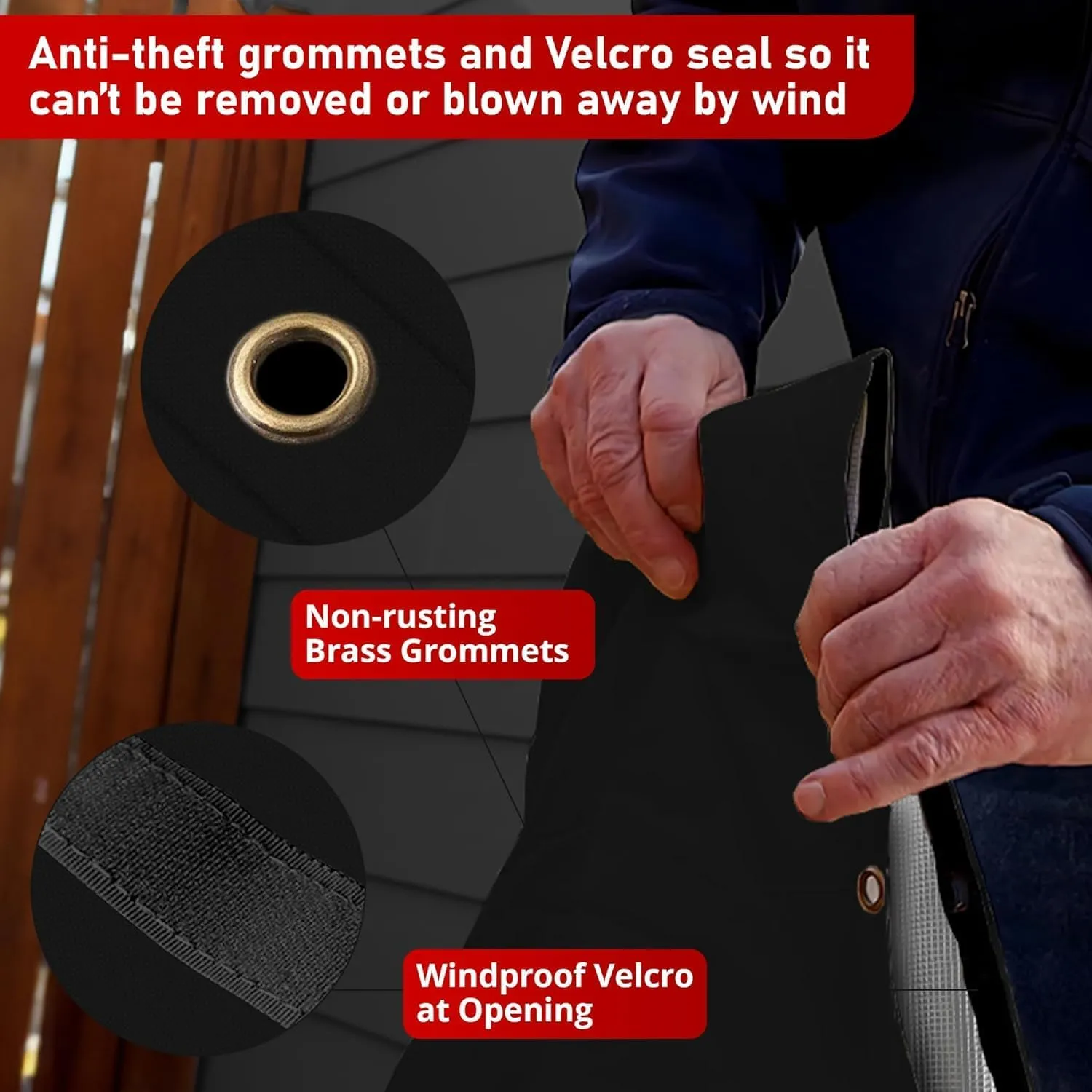 Redford Supply Co. Cold Snap (5°F) Backflow Preventer Insulation Cover, 12" W x 26" H, Pipe Insulation, Water Sprinkler Covers for Outside, Sprinkler Backflow Cover for Winter, Well Pump Bag (Black)