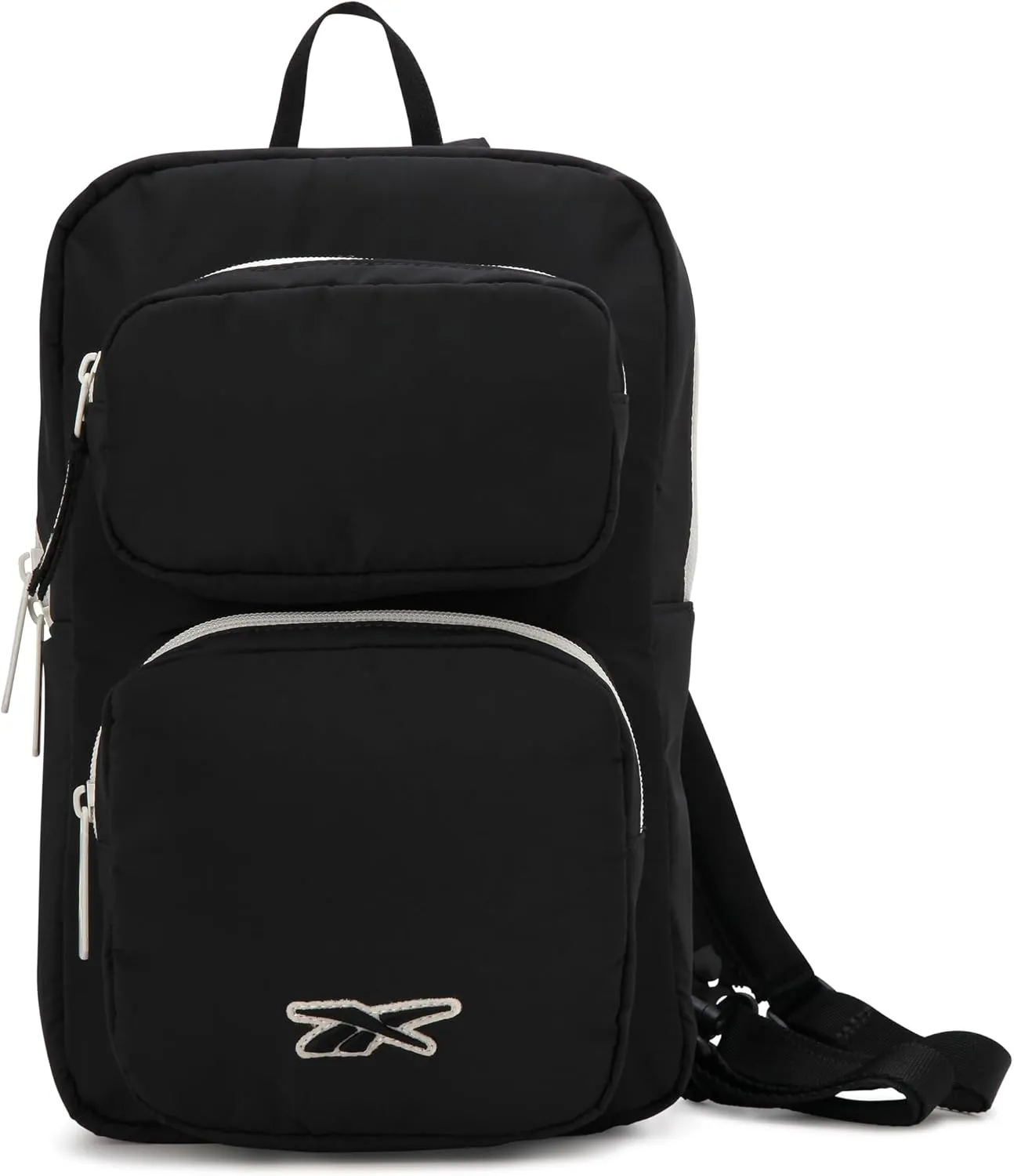 Reebok Unisex Crossbody Bag - Compact Sling Crossbody Bags for Women and Men with Convertible Strap for Gym and Travel, Size One Size, Mikayla Black