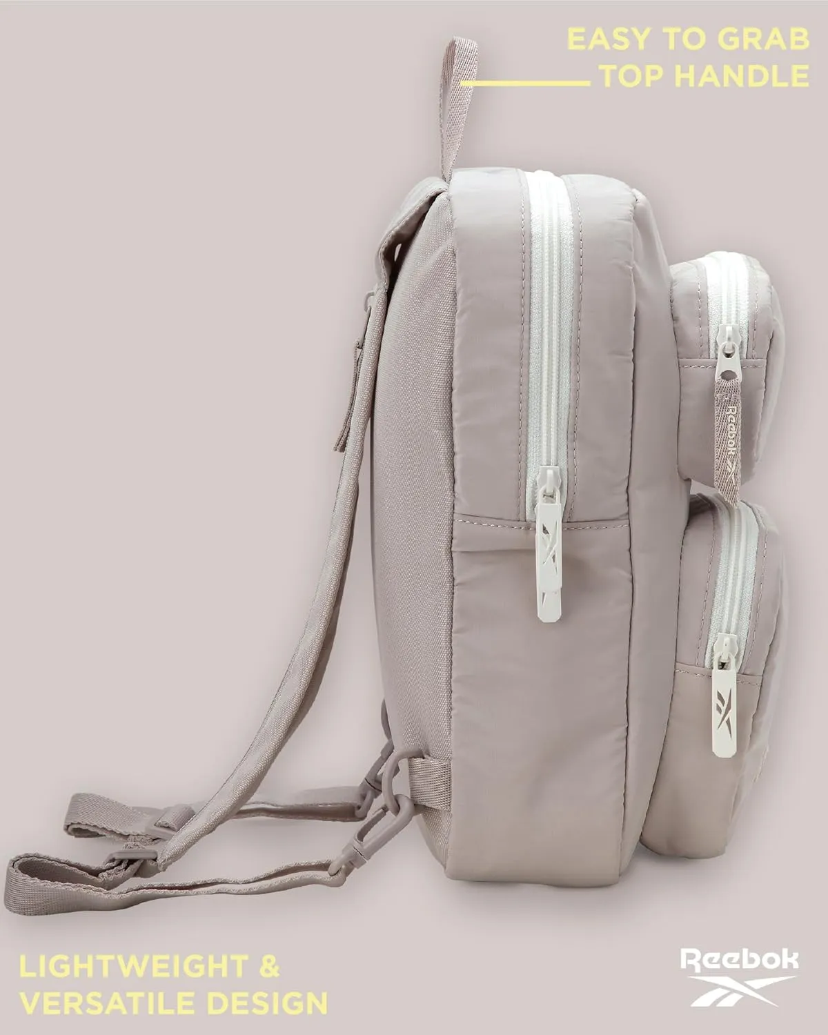 Reebok Unisex Crossbody Bag - Compact Sling Crossbody Bags for Women and Men with Convertible Strap for Gym and Travel, Size One Size, Mikayla Stucco
