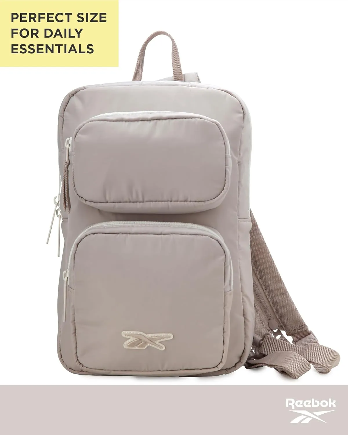Reebok Unisex Crossbody Bag - Compact Sling Crossbody Bags for Women and Men with Convertible Strap for Gym and Travel, Size One Size, Mikayla Stucco