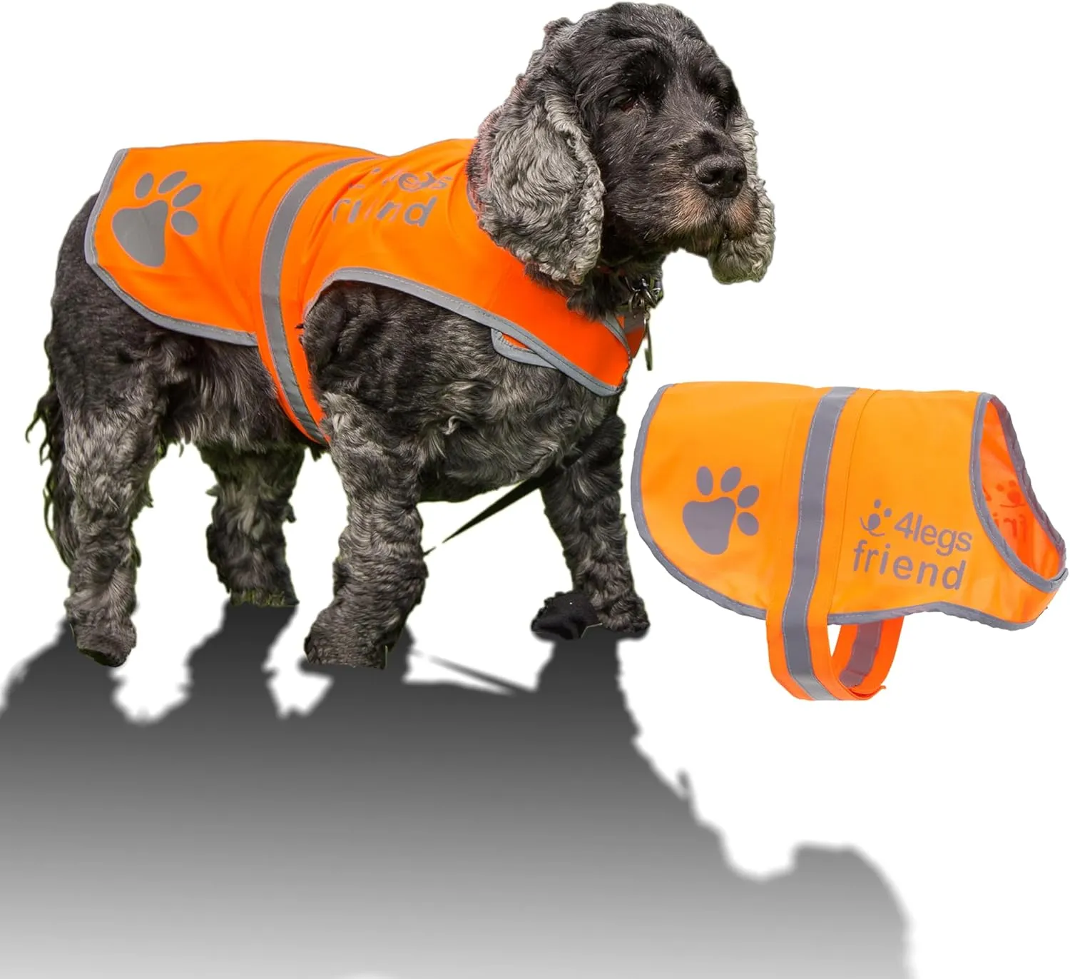 Reflective Dog Vest. Hi-Visibility, Oxford 300D Waterproof Blaze Orange Dog Vest Helps Protect Your Best Friend. Safeguard Your PUP from Motorists & Hunting Accidents, On or Off Leash