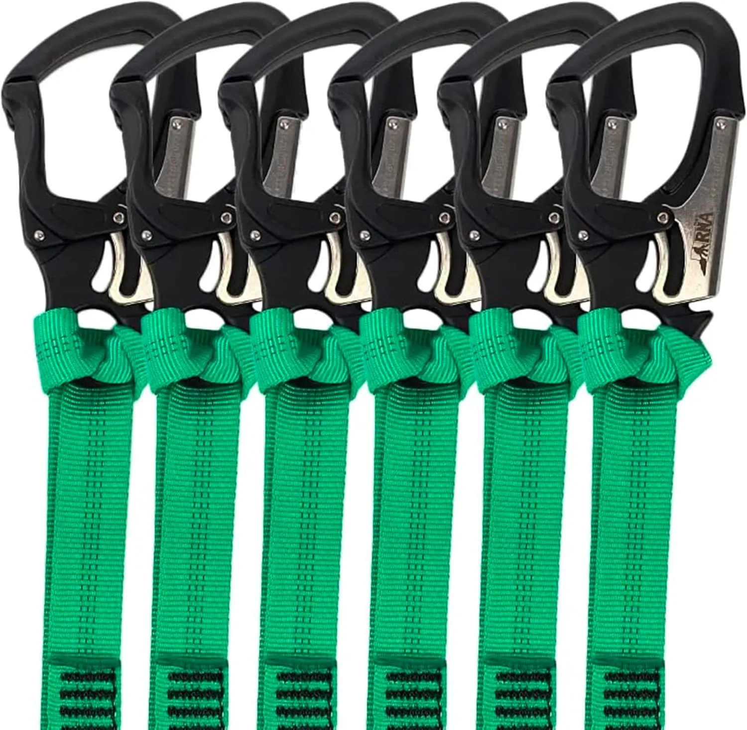 Rock-N-Arbor RNA Squatch Draw Speed Line Slings, 1-Inch Nylon Speed Line with Double-Action Snap Hook, Arborist and Rigging Gear, 26 inches, 6-Pack, Green