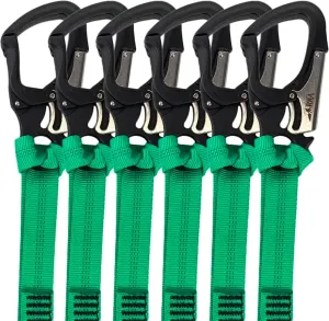Rock-N-Arbor RNA Squatch Draw Speed Line Slings, 1-Inch Nylon Speed Line with Double-Action Snap Hook, Arborist and Rigging Gear, 26 inches, 6-Pack, Green
