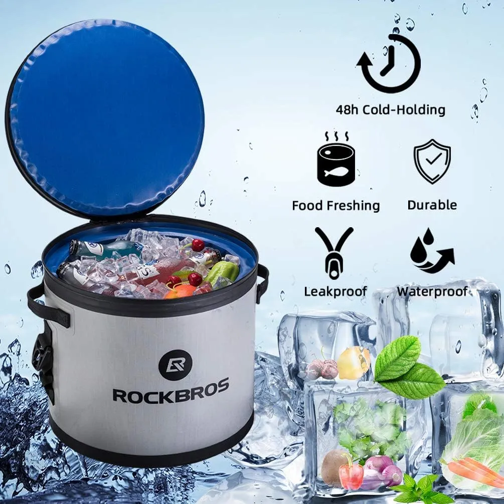 ROCKBROS Soft Cooler 100% Leak-Proof Coolers Insulated Soft Sided Cooler 30 Can Waterproof Large Cooler Bag for Beach Floating Fishing Trip Golf Picnics Camping