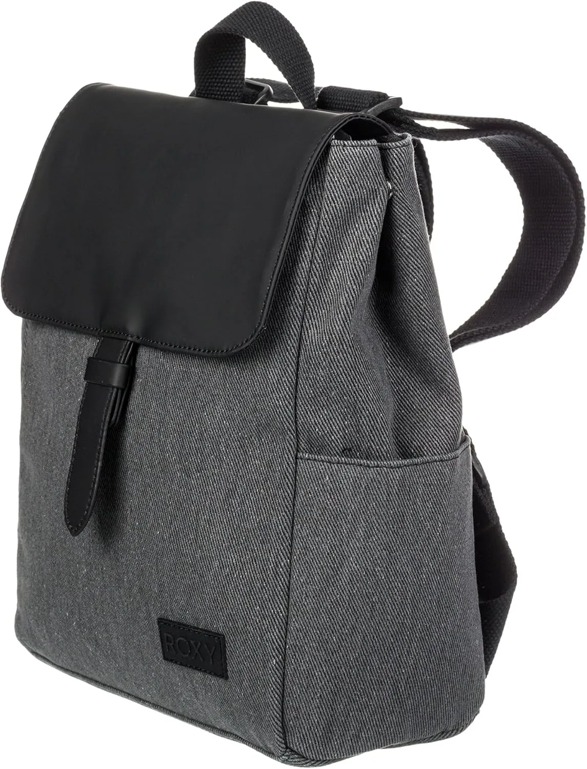 Roxy Women's Fashionable 7L Melting Spot Small Backpack Bag w/Adjustable Straps and Flap Closure, Anthracite