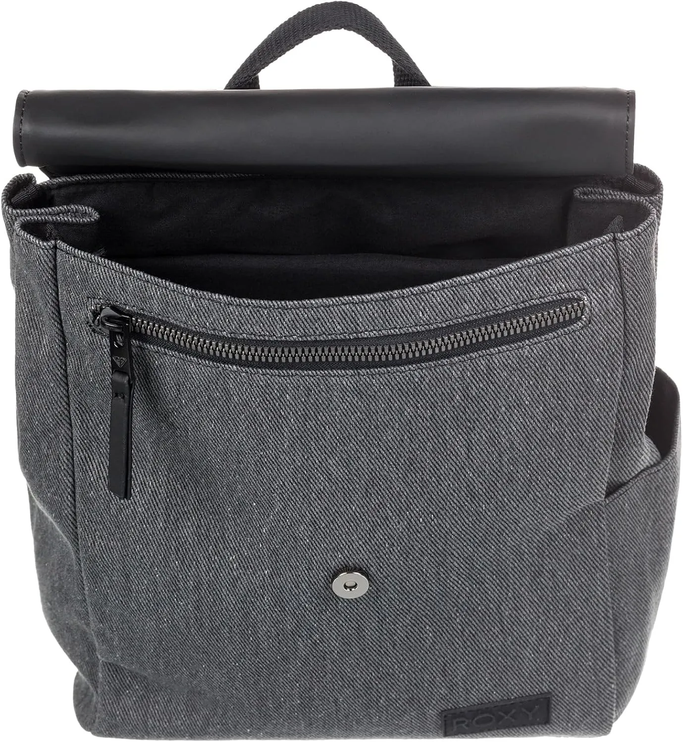 Roxy Women's Fashionable 7L Melting Spot Small Backpack Bag w/Adjustable Straps and Flap Closure, Anthracite