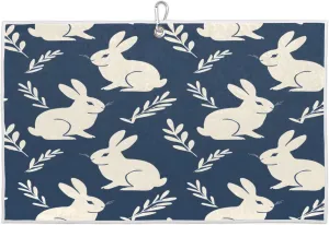 Rrabbit Grass Golf Towel with Heavy Duty Carabiner Ultra Absorbent Quick Dry Perfect for Cleaning Clubs Balls Gear Essential Golf Accessory for Men Women Kids