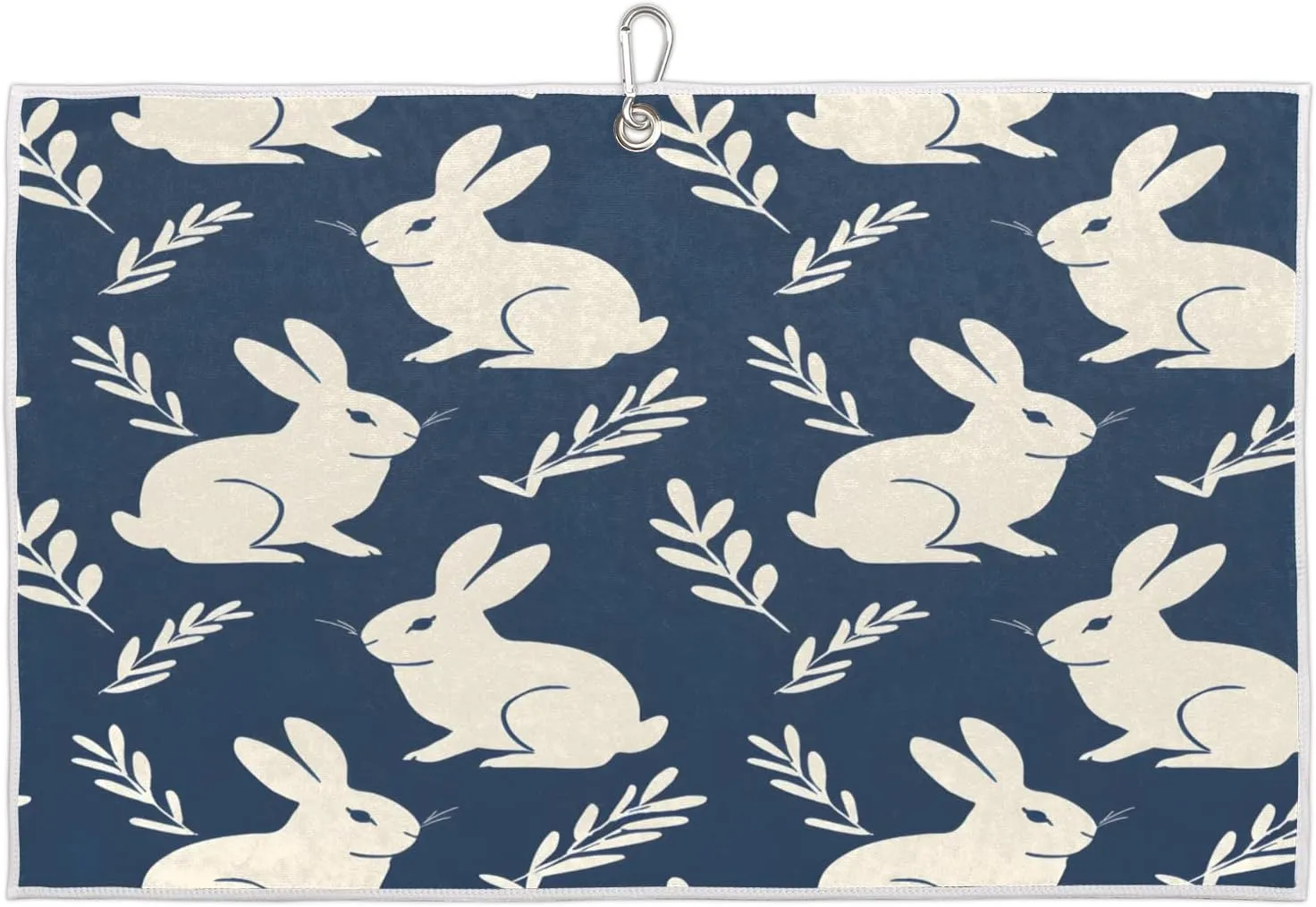 Rrabbit Grass Golf Towel with Heavy Duty Carabiner Ultra Absorbent Quick Dry Perfect for Cleaning Clubs Balls Gear Essential Golf Accessory for Men Women Kids