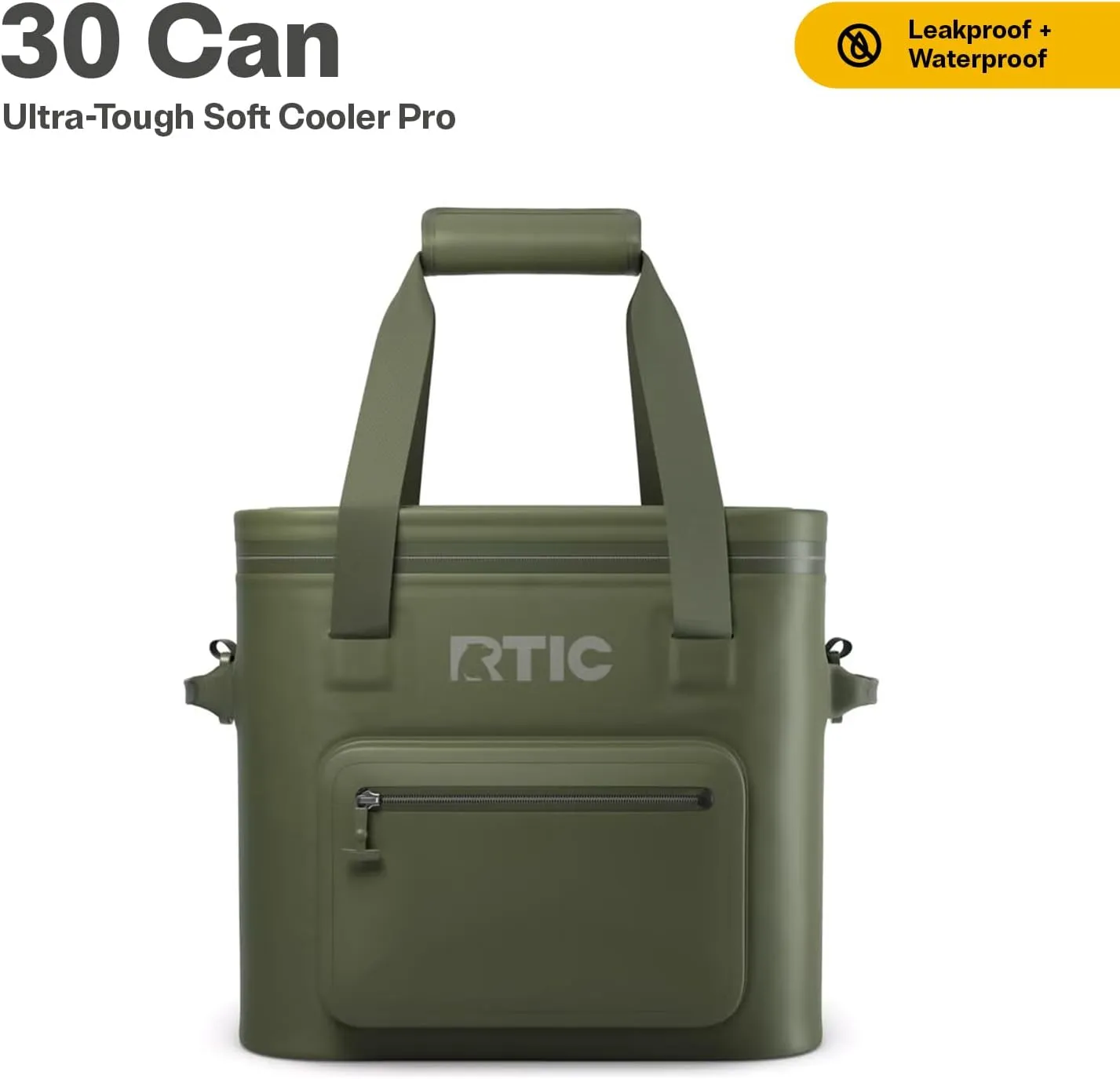 RTIC 30 Can Ultra-Tough Soft Cooler Pro, Insulated, Waterproof, Leak Proof, Portable Floating Bag for Beverage, Drink, Lunch, Outdoor, Beach, Car,Camping, Picnic, Fishing, Boat