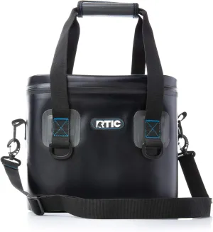 RTIC Soft Cooler 8 Can, Insulated Bag Portable Ice Chest Box for Lunch, Beach, Drink, Beverage, Travel, Camping, Picnic, Car, Trips, Floating Cooler Leak-Proof with Zipper, Blue/Grey