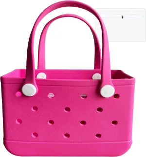 Rubber Beach Tote Bag Waterproof and Sandproof,Lightweight Travel Bag,Zippered Inner Pocket,Pool Travel Camping