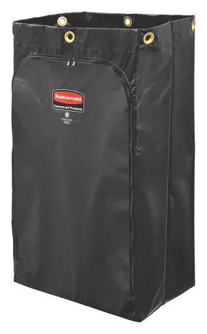 Rubbermaid Commercial Products Cleaning Cart Bag, 24-Gallon, Yellow, Collecting Refuse or Laundry Items, Janitorial and Housekeeping Carts, Zippered Front