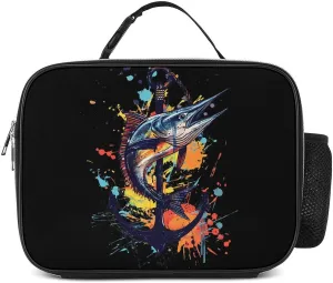 Sailfish Watercolor Lunch Box Insulated Lunch Bag Portable Lunch Tote Bag for Men Women Office Work Picnic
