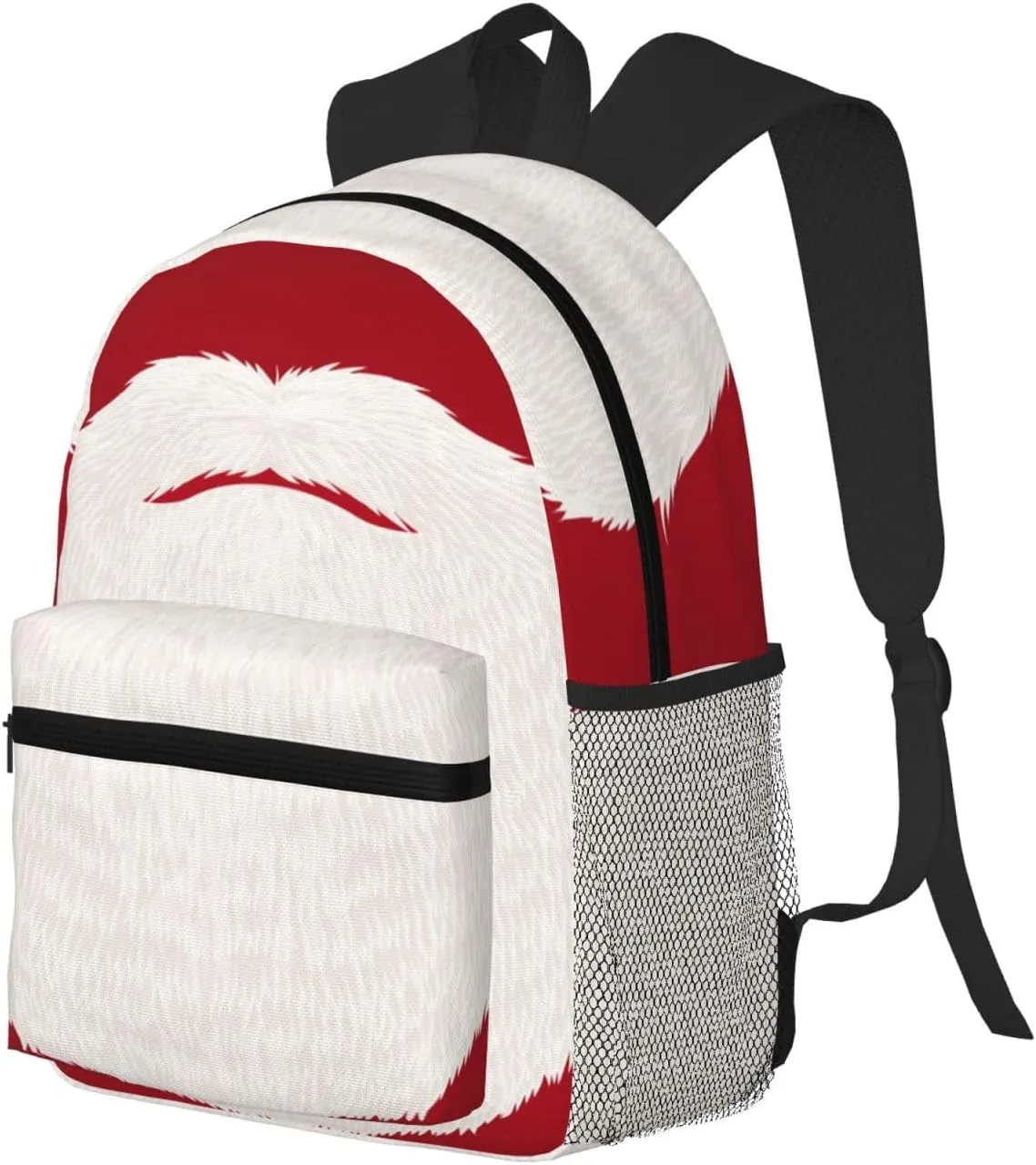 Santa Claus Beard Red Backpack, Travel Laptop Backpack Computer Bag Rucksack for Men Women Business Work Fits 15.6 Inch Notebook