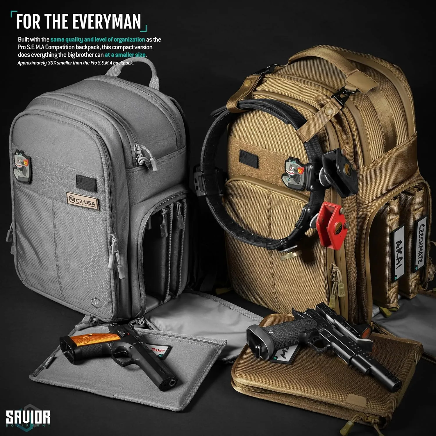 Savior Equipment SEMA Compact Tactical Range Pistol Backpack w/ 3 Gun Rug Sleeve