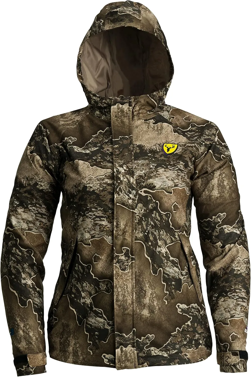 SCENTBLOCKER Blocker Outdoors Sola Drencher Women's Lightweight Breathable Waterproof Hooded Camo Hunting Jacket
