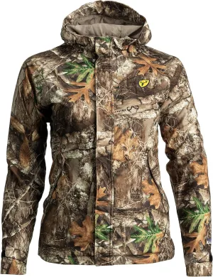 SCENTBLOCKER Blocker Outdoors Sola Drencher Women's Lightweight Breathable Waterproof Hooded Camo Hunting Jacket