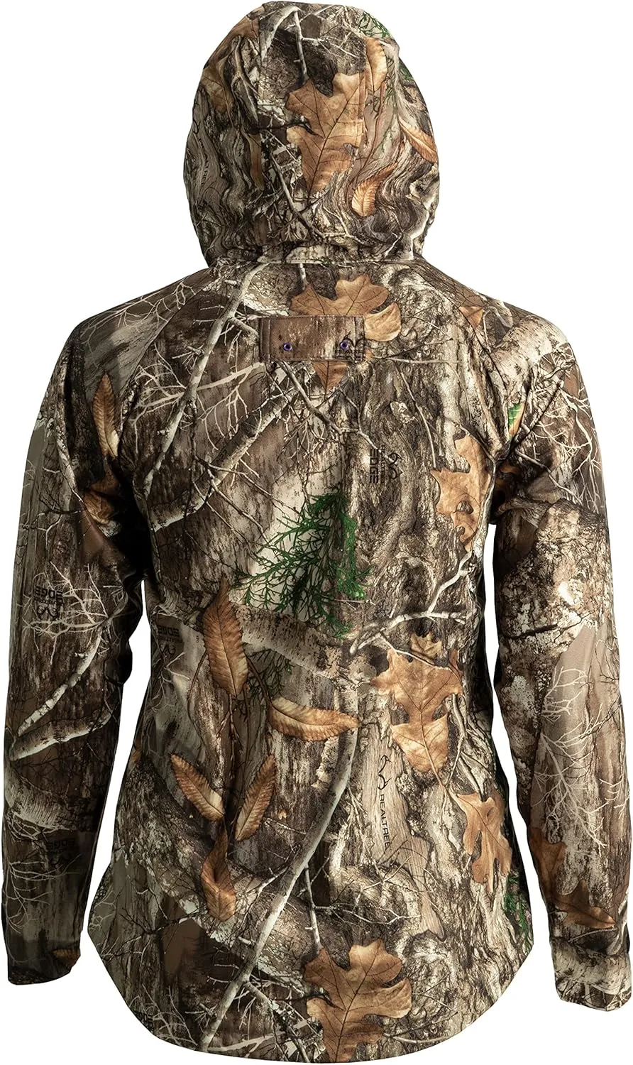 SCENTBLOCKER Blocker Outdoors Sola Drencher Women's Lightweight Breathable Waterproof Hooded Camo Hunting Jacket