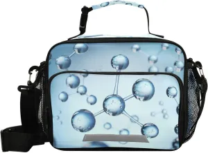 Science Molecule Lunch Bag for Women Men 3d Atom Structure Insulated Cooler Tote Bag with Adjustable Shoulder Strap Large Capacity Reusable Leakproof Picnic Lunch Box Outdoor for Adult Office