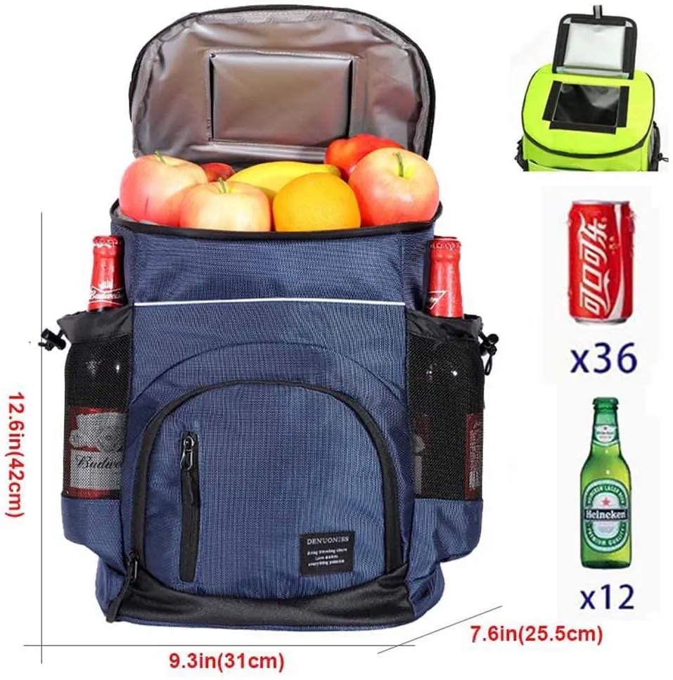 SCOSAO Cooler Backpack 36 Cans, Leak-Proof Insulated Backpack 30L Large Capacity, Double Deck Cooler Bag Up to 12 Hours,Soft Lightweight Lunch Backpack for Men Women Work Beach Camping Picnic