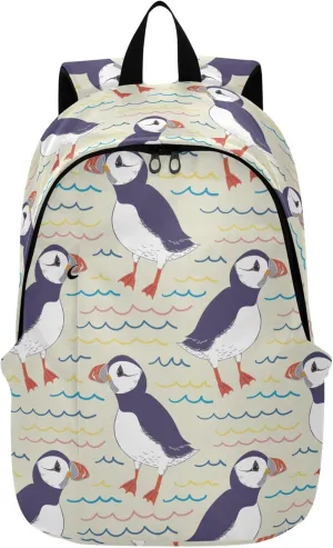 Sea Atlantic Puffin Laptop Backpack Travel Hiking Camping Work Computer Back Packs Book Bags for Men Women