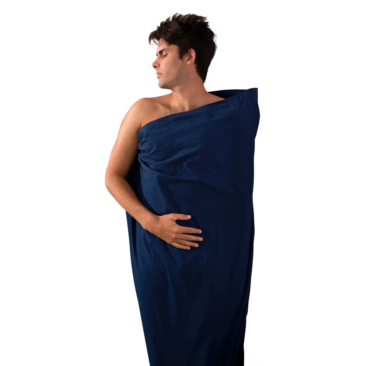 Sea To Summit Premium Cotton Travel Liner Navy Blue Rectangular Size