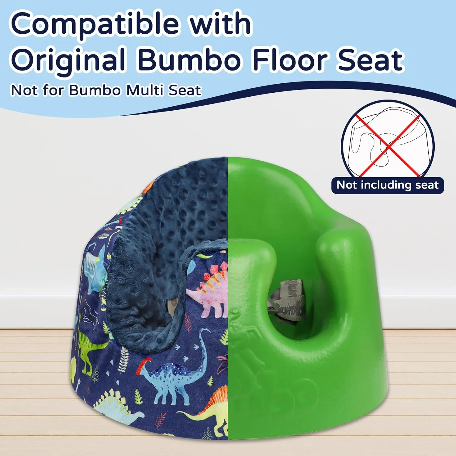 Seat Cover Compatible with Bumbo Seat, Soft and Breathable Baby Floor Seat Cover for Baby Boy & Girl (Cover Only), Dinosaur