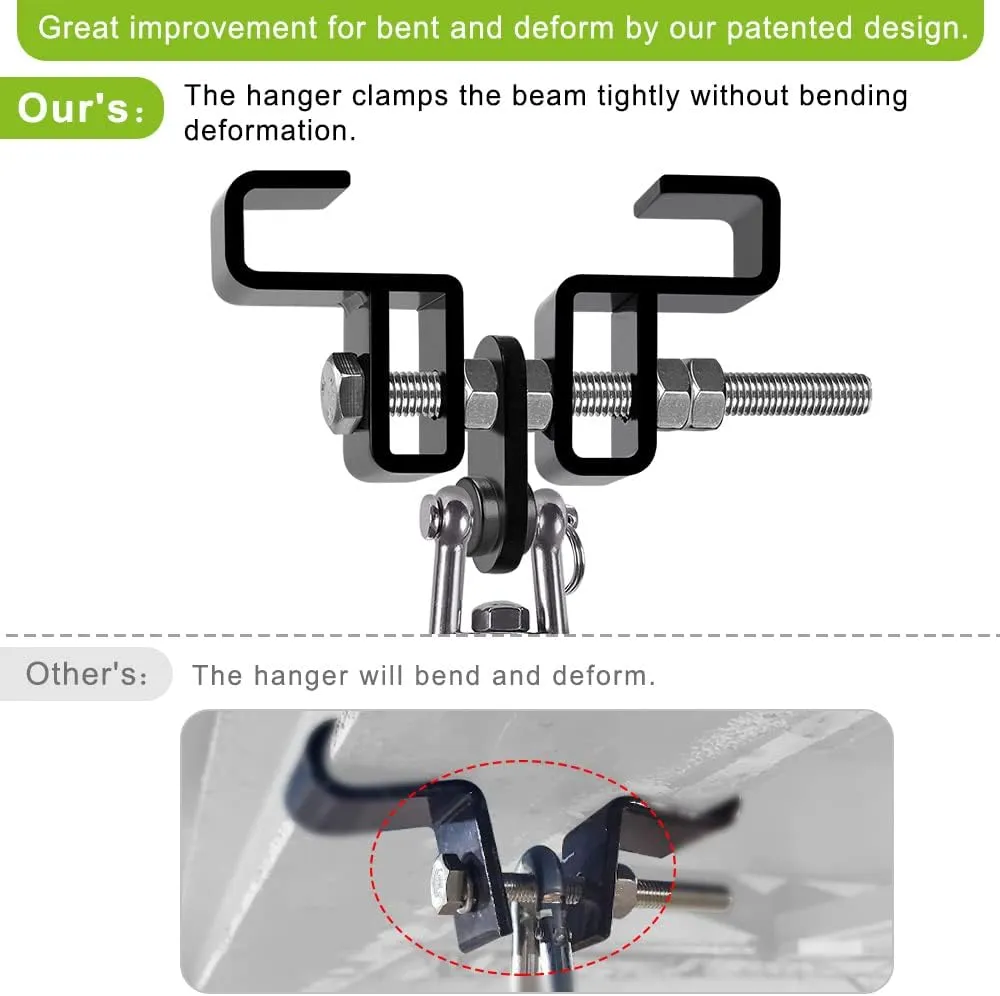SELEWARE Heavy Duty Steel Beam Clamp, Heavy Bag Mount, Punching Bag Hanger Heavy Duty Holder for Boxing, Muay Thai and MMA Training (with Carabiner)