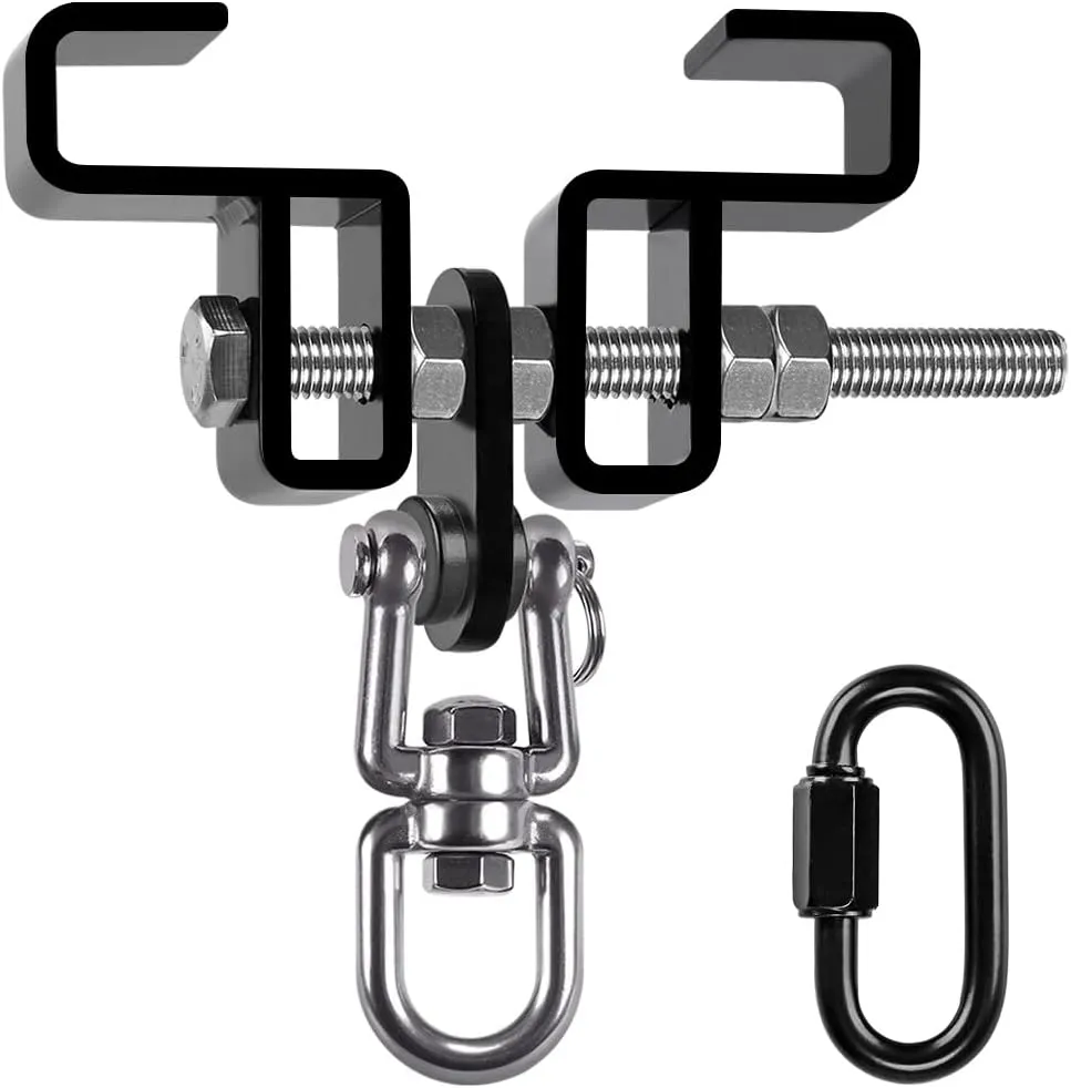 SELEWARE Heavy Duty Steel Beam Clamp, Heavy Bag Mount, Punching Bag Hanger Heavy Duty Holder for Boxing, Muay Thai and MMA Training (with Carabiner)