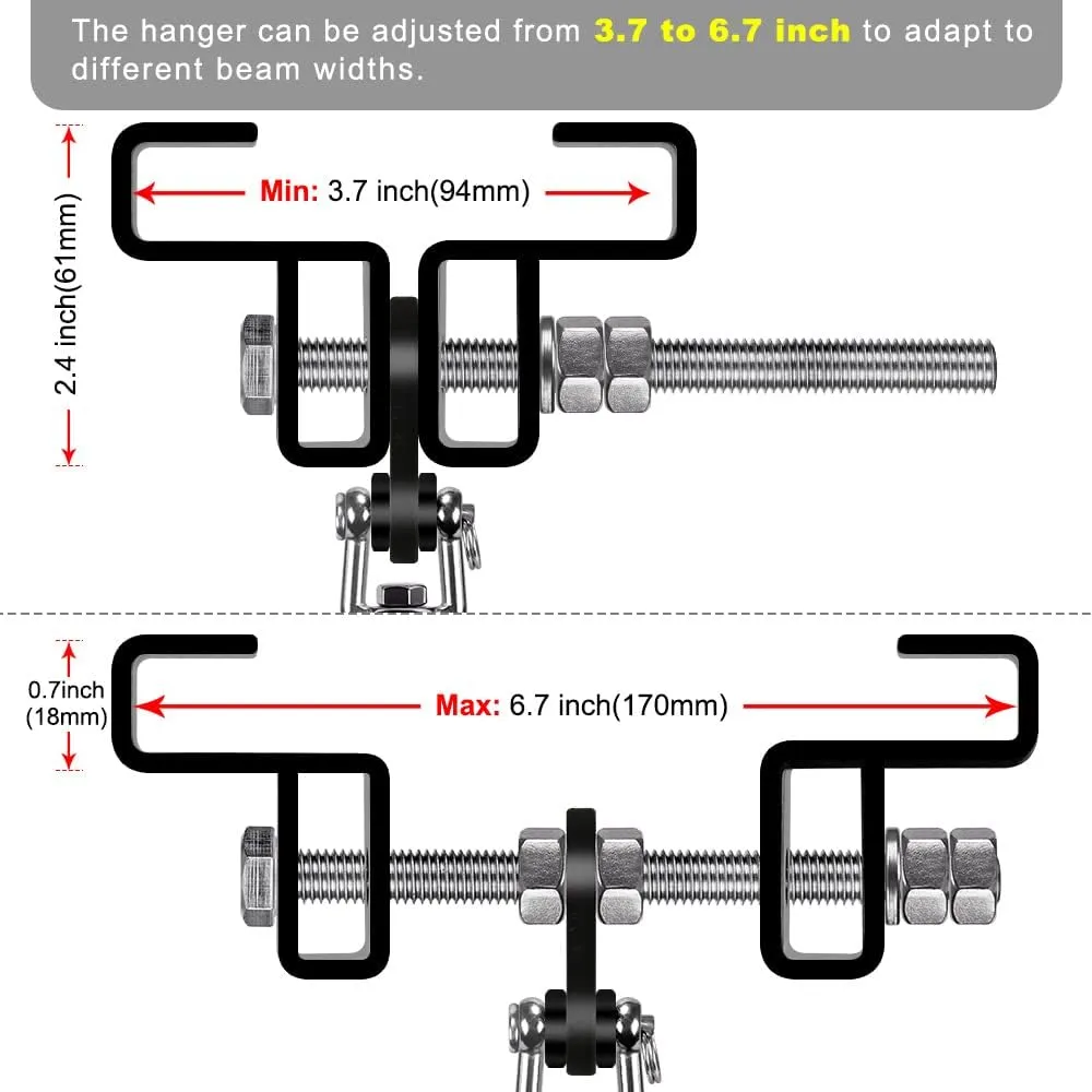 SELEWARE Heavy Duty Steel Beam Clamp, Heavy Bag Mount, Punching Bag Hanger Heavy Duty Holder for Boxing, Muay Thai and MMA Training (with Carabiner)