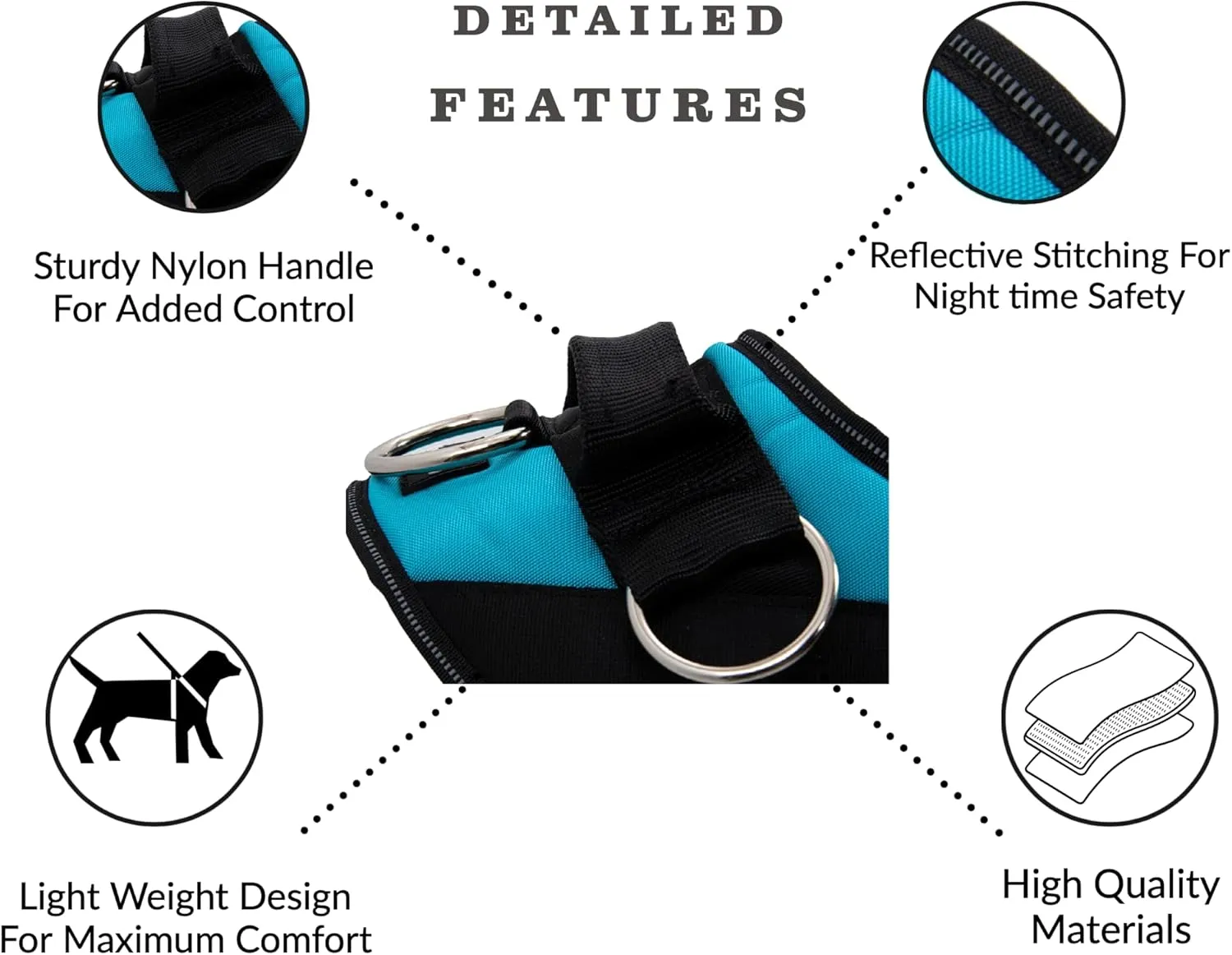 ShawnCo Essential Dog Harness, No-Pull Pet Vest with 3 Leash Clips, No Choke, Reflective, Adjustable and Padded, for Easy Walking and Training for Small, Medium and Large Dogs (ICY Lilac, S)