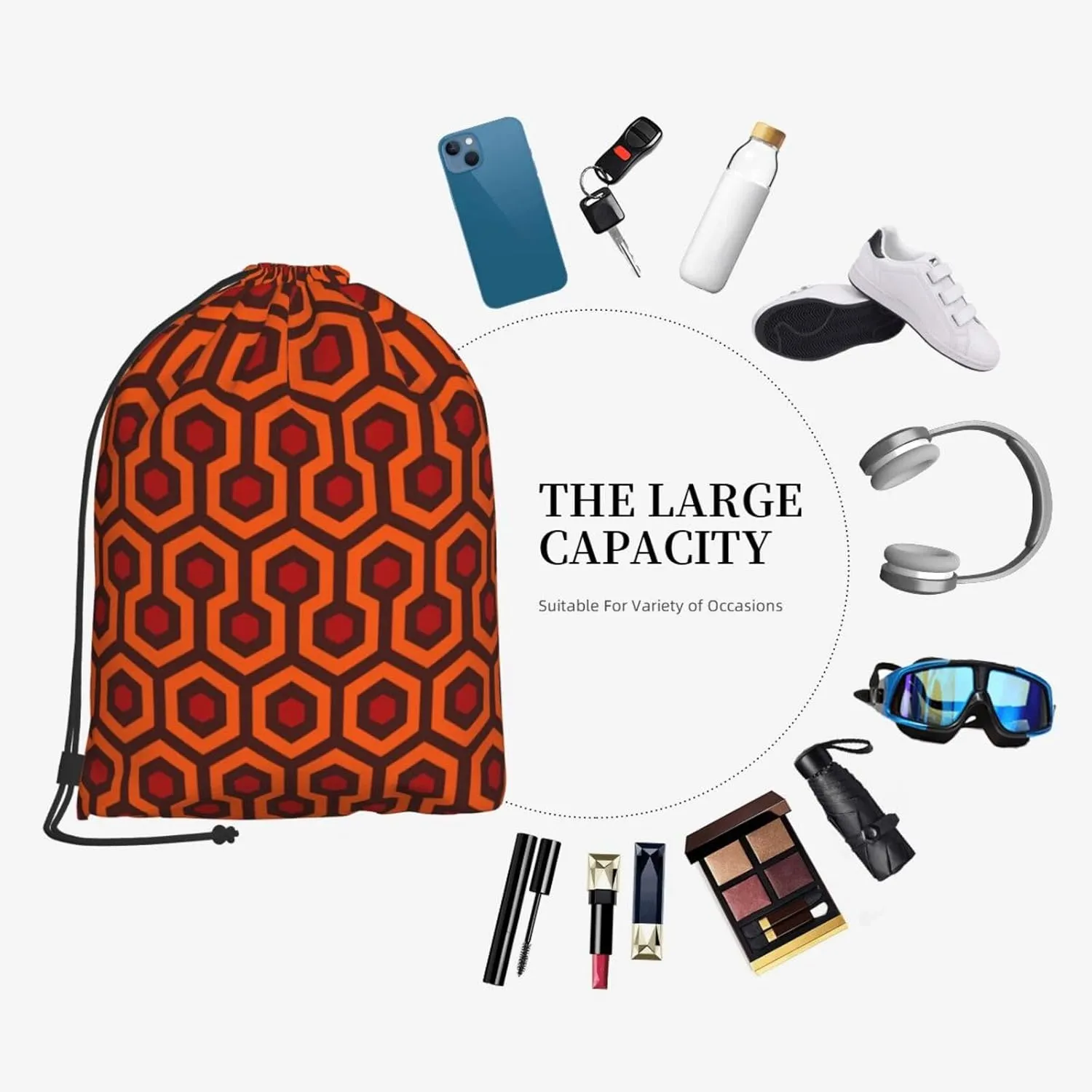 Shining Overlook String Drawstring Backpack Cinch Bag Polyester Sackpack For Beach Picnic Outing