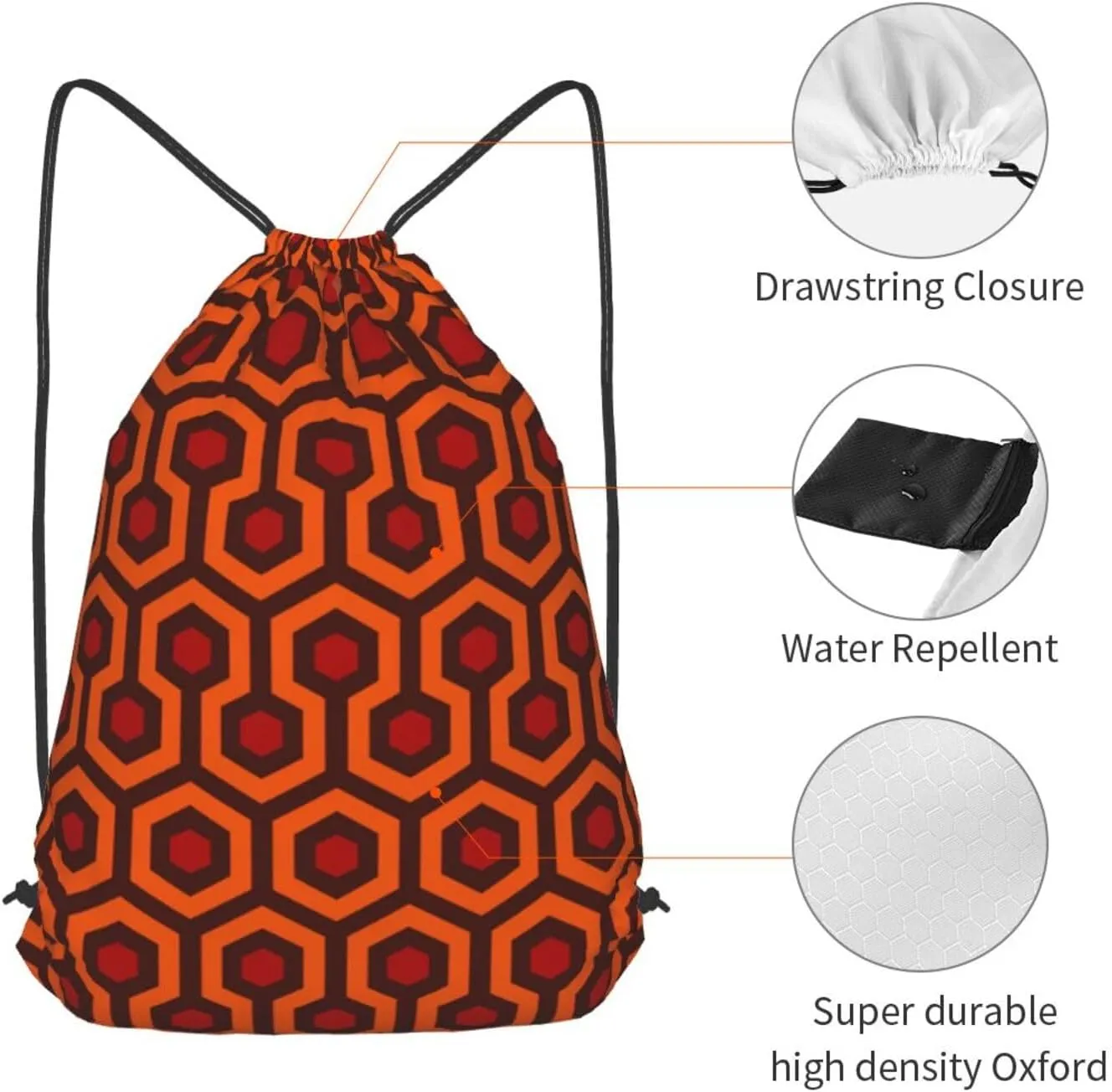 Shining Overlook String Drawstring Backpack Cinch Bag Polyester Sackpack For Beach Picnic Outing