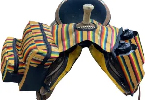 Showman Gold Serape Print Insulated Nylon Horn Bag w/Water Bottles