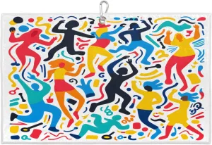 Silhouette Colorful Dancers Golf Towel with Heavy Duty Carabiner Clip Quick Dry Ultra Absorbent Club Ball Cleaning Towel Golf Accessories for Men Women