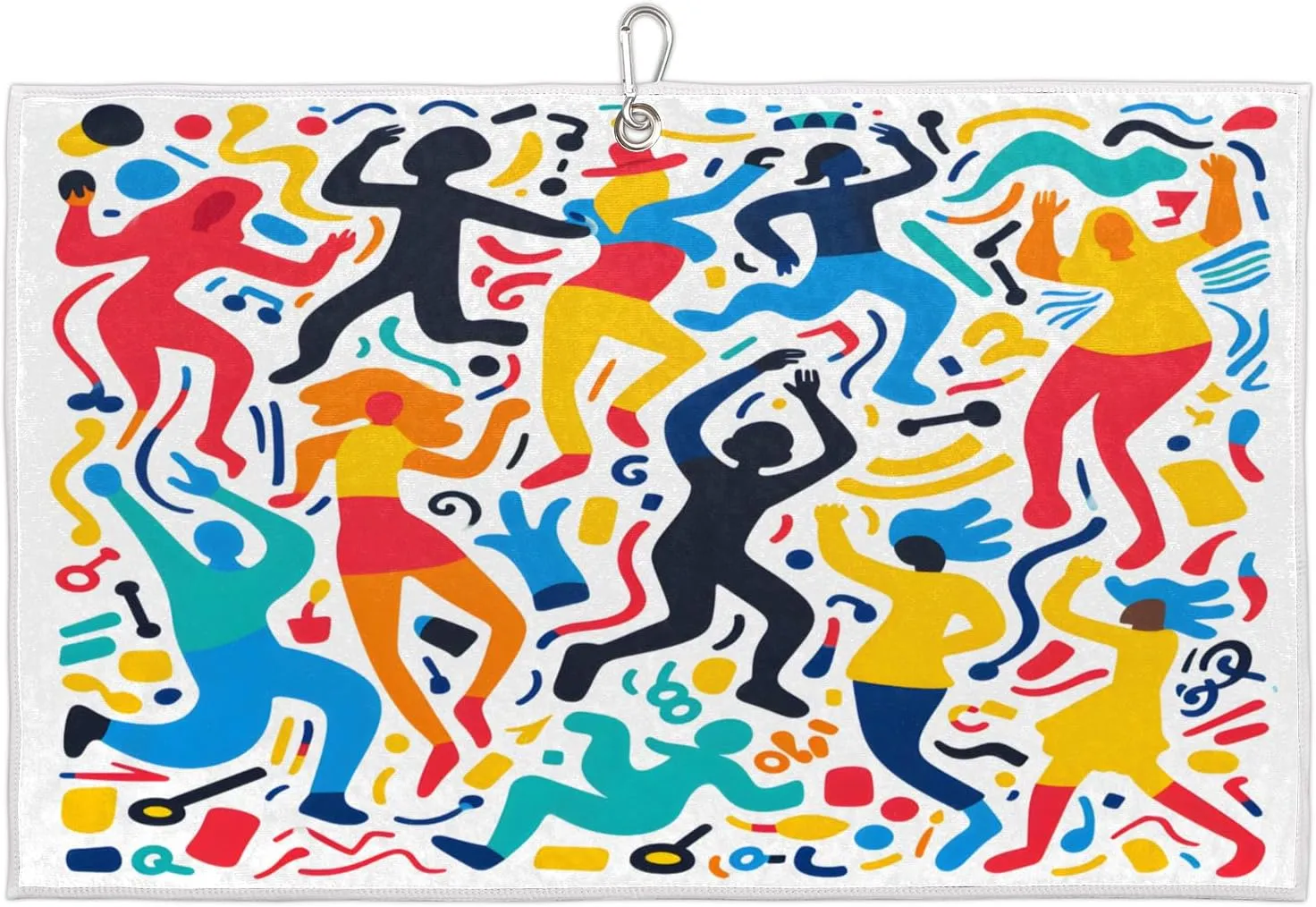 Silhouette Colorful Dancers Golf Towel with Heavy Duty Carabiner Clip Quick Dry Ultra Absorbent Club Ball Cleaning Towel Golf Accessories for Men Women