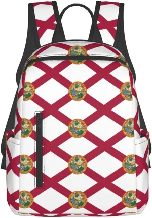 Simple Lightweight Casual water-resistanted Florida State Flag Print Backpack,Laptop Travel vogue Daypack