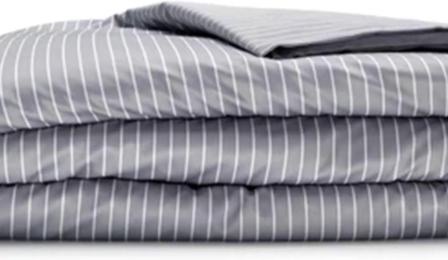 Sleepgram Supima Machine Washable 400 Thread Count Cotton Silver Ion Infused Luxury Zippered Duvet Cover with Travel Bag, Twin, Grey Stripe