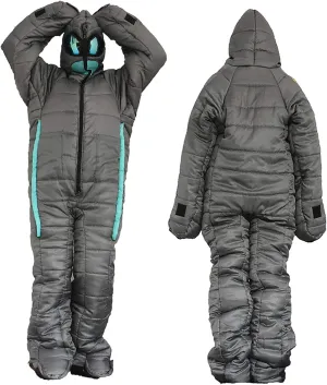 Sleeping Bag Suit for Adults Portable Lightweight 3-4 Season Sleeping Bags with Zippered Holes for Arms and Feet Perfect for for Cold Weather Outdoors Home or Office Use (XL Height 170~185CM)