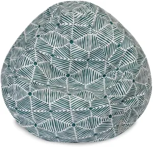Small Bean Bag Chair in Emerald Green Color, 28" L X 28" W X 22" H Size | Puffy, Fluffy Soft and Comfortable Cotton, Easy-to-Wash, Removable Zippered Slipcover