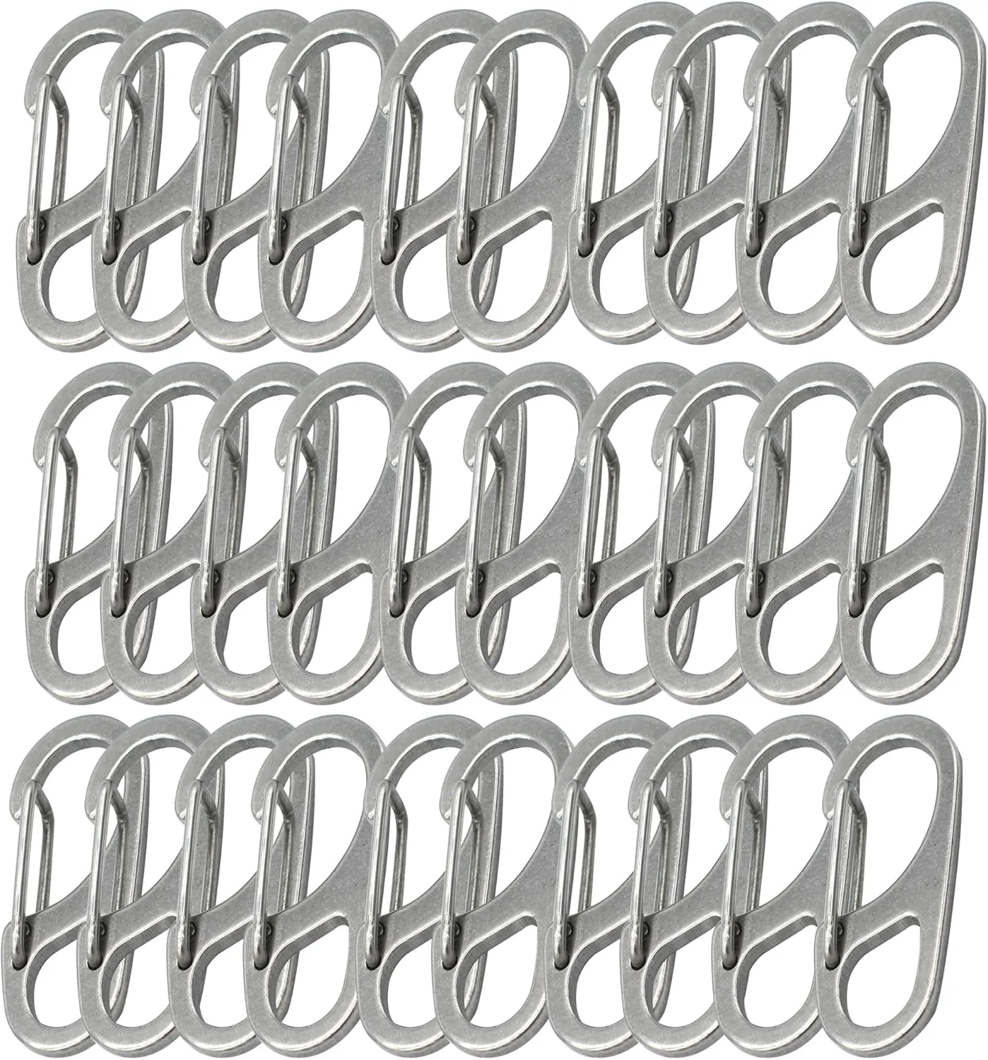 Small Carabiner Clips 1.25 inch/1.85 inch Snap Hooks with Fixed Eye Spring Gate Keychain Parocord Rope Clasps Accessories
