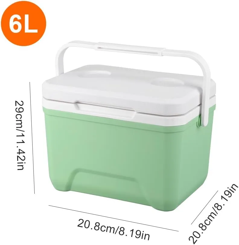 Small Cooler for Camping, Portable Leakproof Outdoor Cooler Box, 3/5/6/8 Quart Hard Ice Retention Insulated Lunch Box for Camping Fishing Beach Picnics Grill