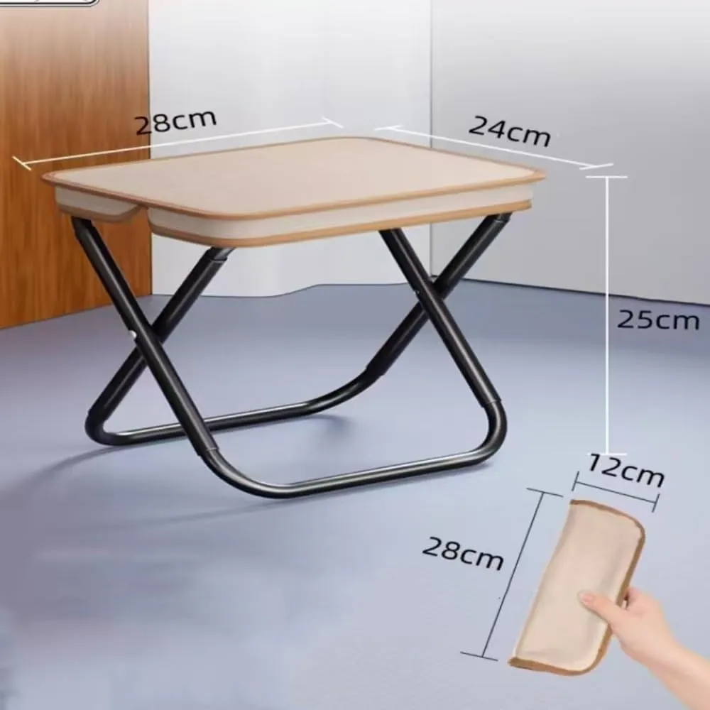 Small Folding Fishing Stool, Portable Foldable Outdoor Camping Stool, Lightweight Seat Compact Step Stool Low Chair for Hiking Picnic Bathroom(Khaki,Small)