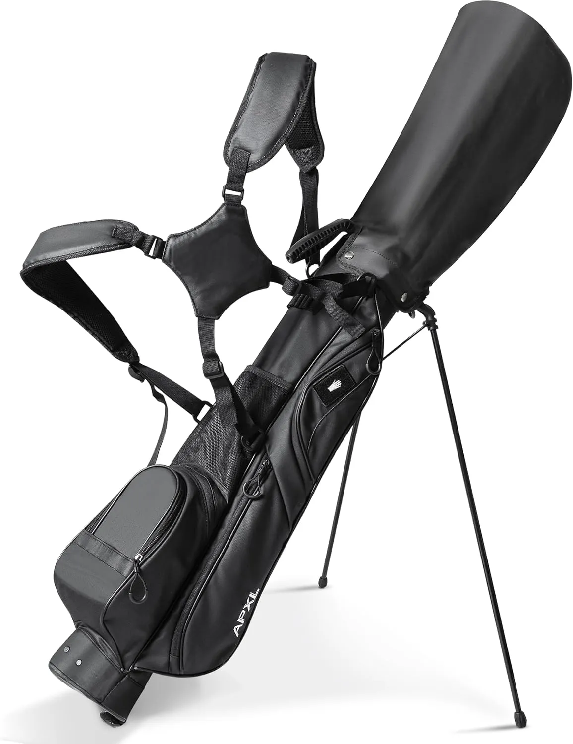 Small Golf Bag, 3 Divider Fit Up to 8 Clubs, Golf Stand Bag with Rain Cover, Easy to Carry and Durable Pitch n Putt Golf Bag, Lightweight Golf Bag with Strap and Stand for Men n Women