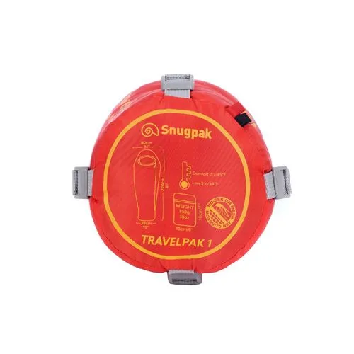 Snugpak Travelpak 1 Sleeping Bag (2°C/7°C)(Red)